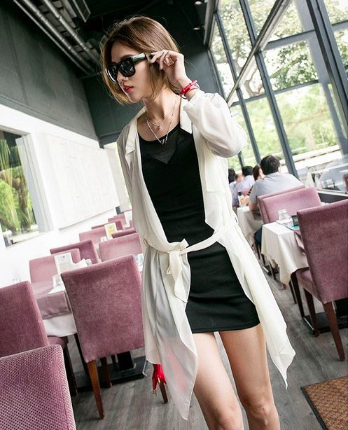 WJ7536 Elegant Cardigan Almond