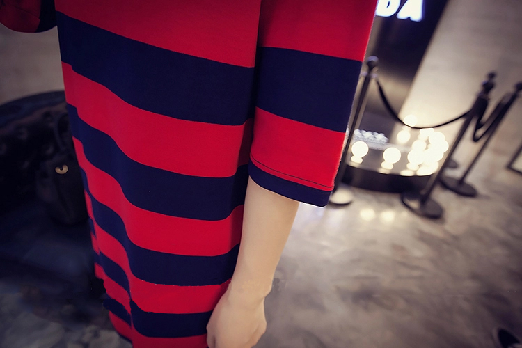 WD7541 Stylish Stripe Dress Red