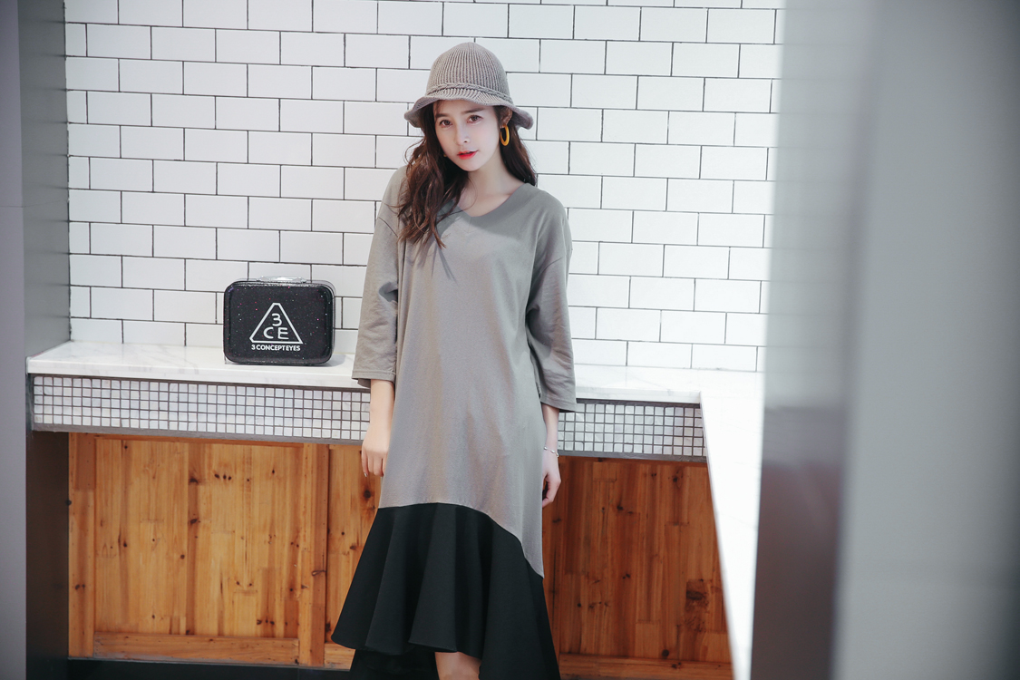 WD7557 Korea Stylish Maxi Dress Grey