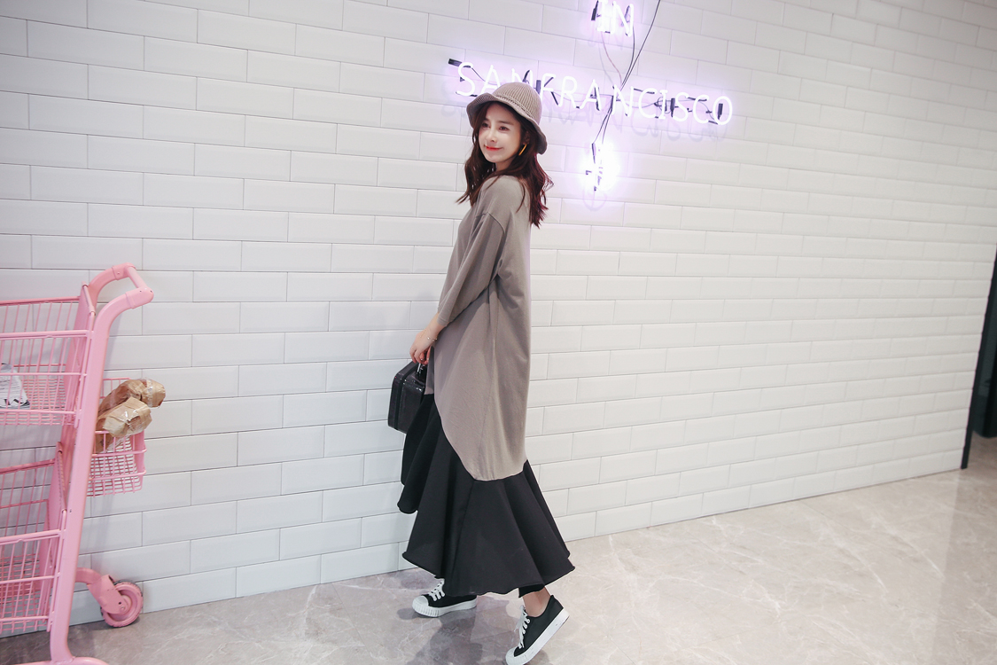 WD7557 Korea Stylish Maxi Dress Grey