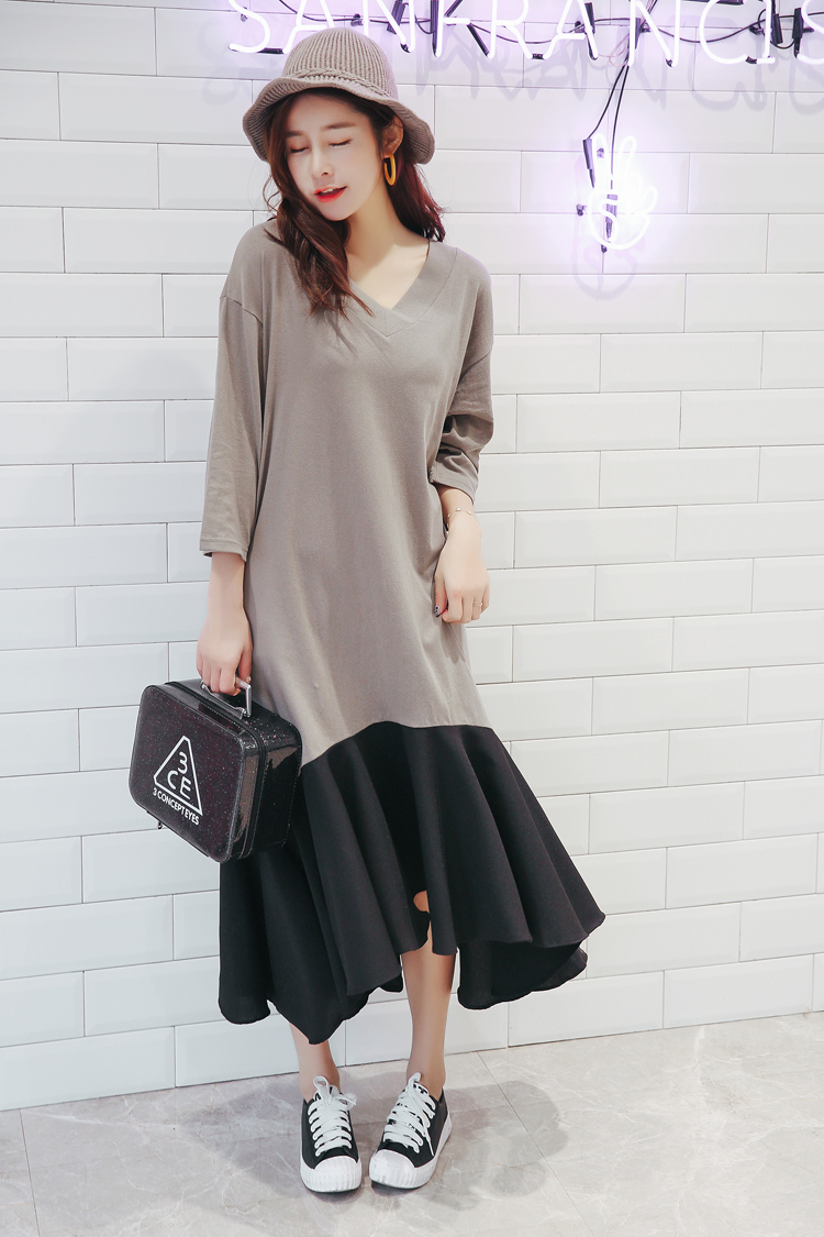 WD7557 Korea Stylish Maxi Dress Grey