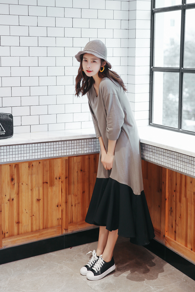 WD7557 Korea Stylish Maxi Dress Grey