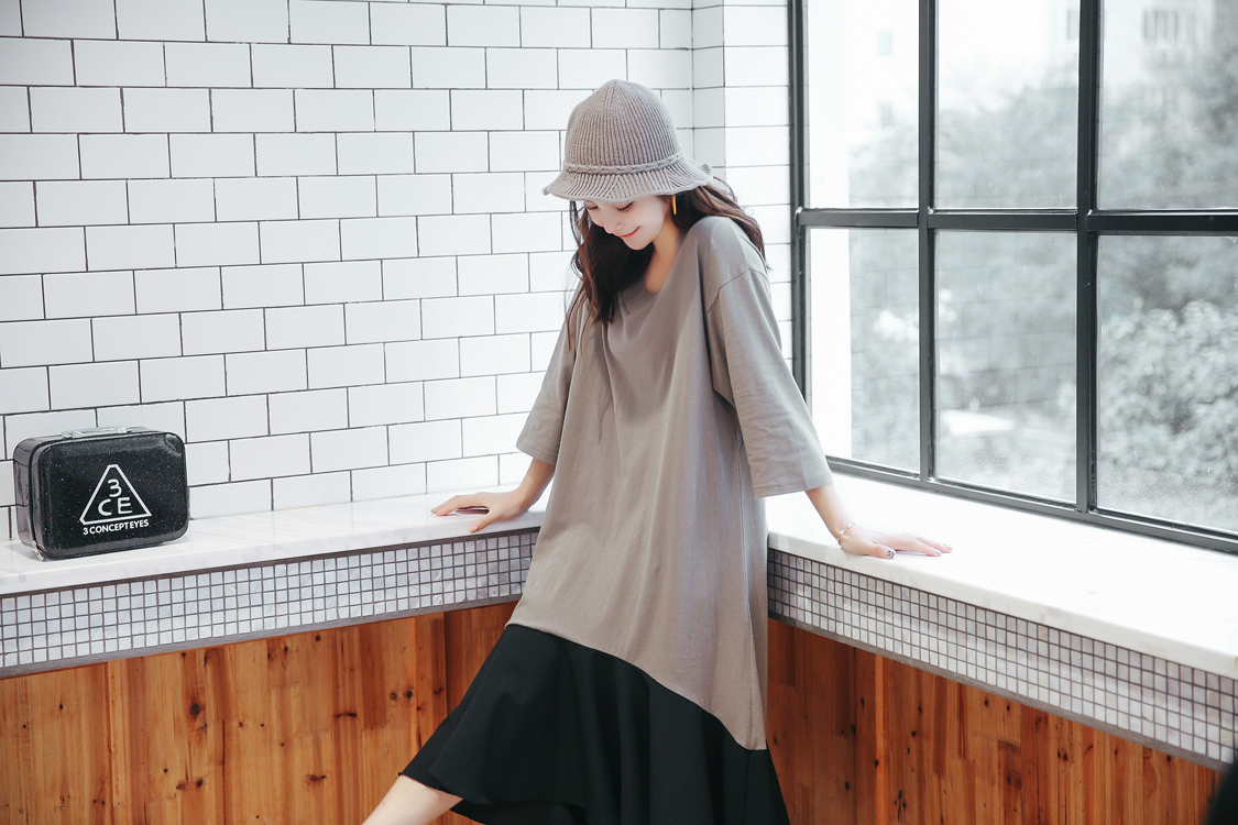 WD7557 Korea Stylish Maxi Dress Grey