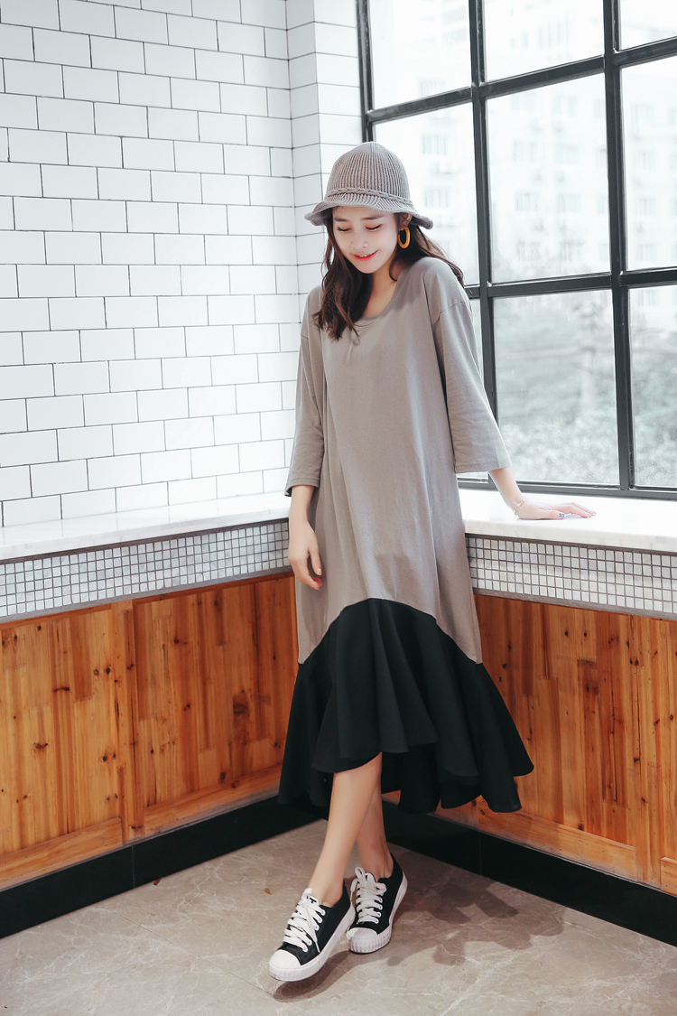 WD7557 Korea Stylish Maxi Dress Grey