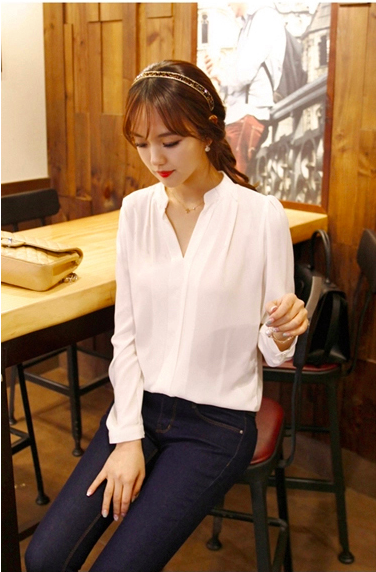 WT3794 Fashion Chiffon Top White