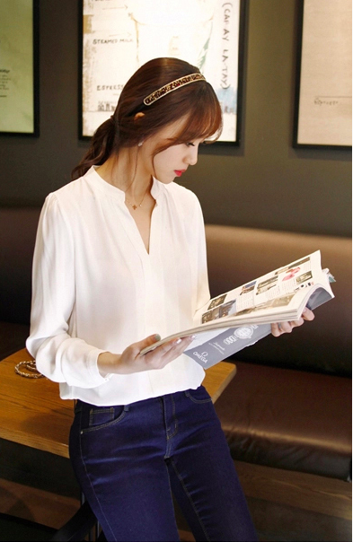 WT3794 Fashion Chiffon Top White