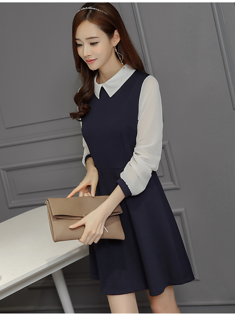 WD3795 Pretty OL Dress Dark Blue