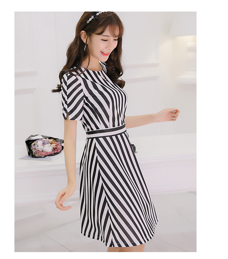 WD3803 Stylish Dress Stripe