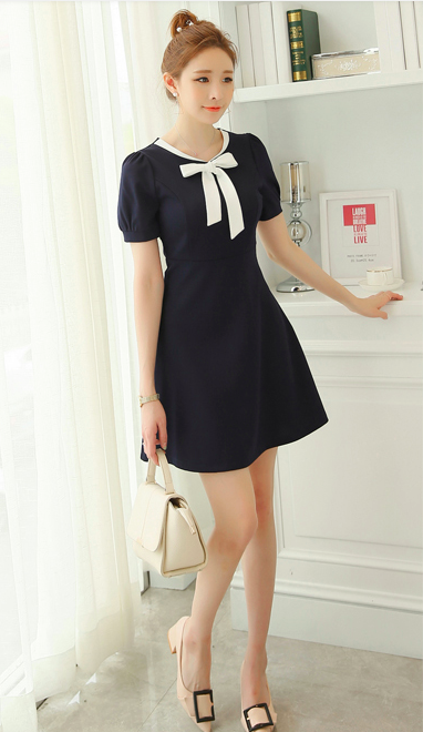 WD3805 Pretty OL Dress Dark Blue