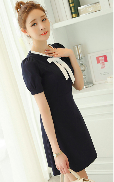 WD3805 Pretty OL Dress Dark Blue