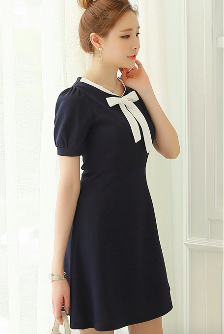 WD3805 Pretty OL Dress Dark Blue