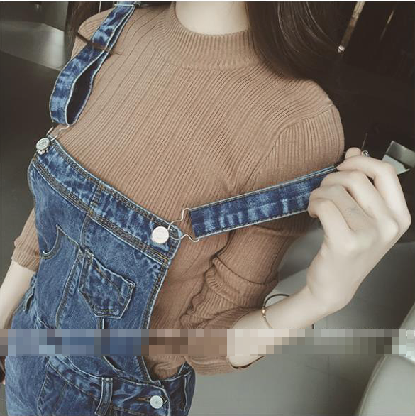 WP3806 Fashion Denim Jumpsuit Blue