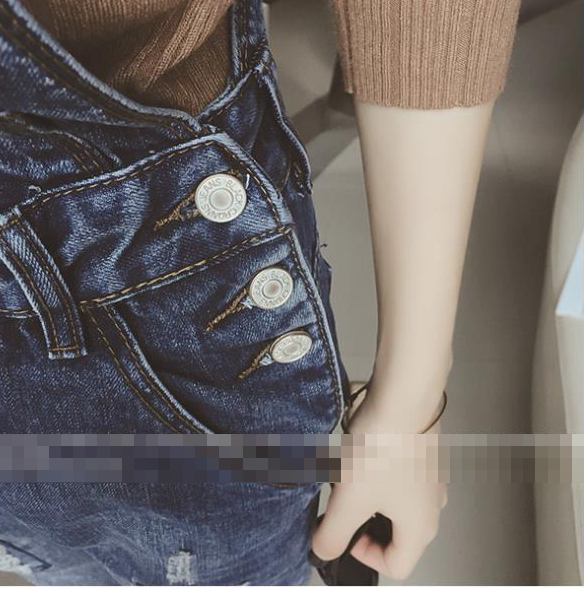 WP3806 Fashion Denim Jumpsuit Blue