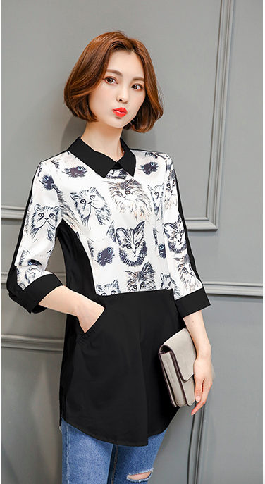 WT3809 Korea Stylish Top Black