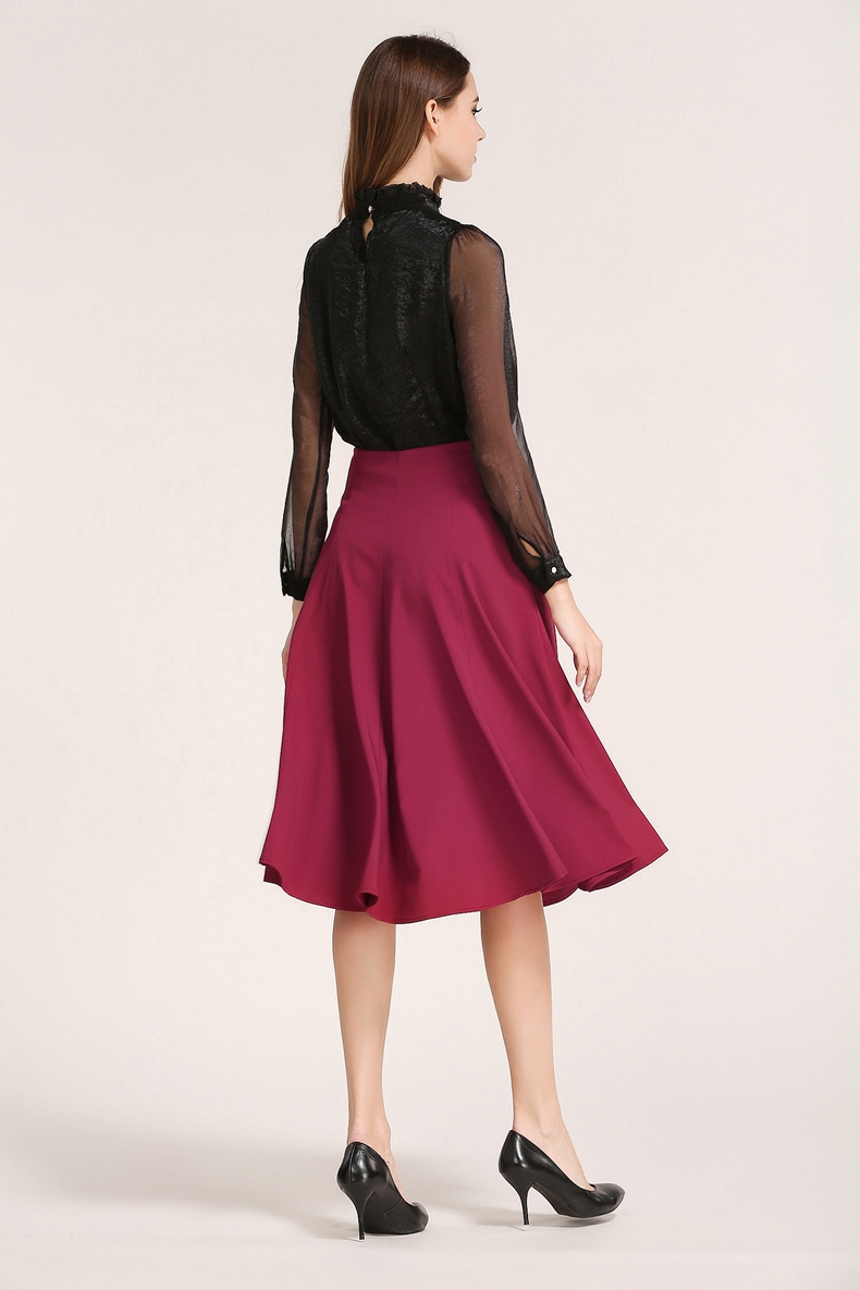 WK7549 Europe Fashion Skirt Maroon