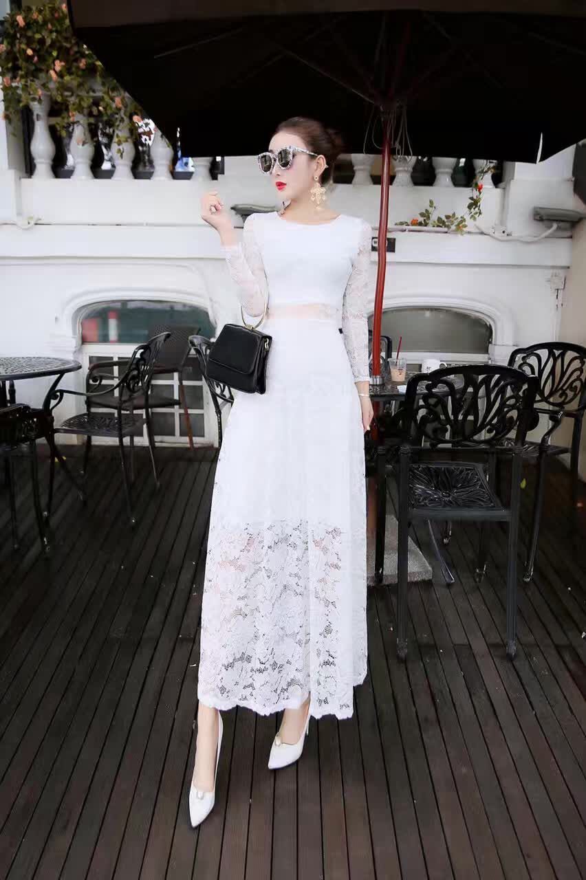 WD7554 Elegant Lace Dress White