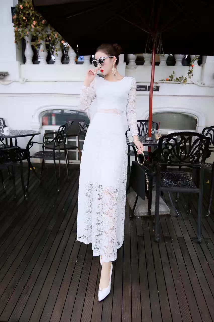 WD7554 Elegant Lace Dress White