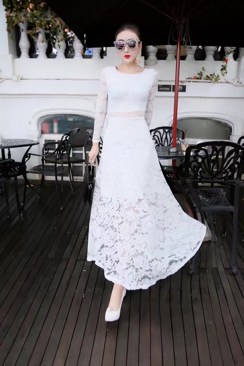 WD7554 Elegant Lace Dress White