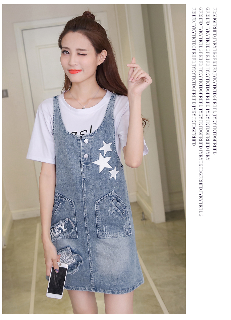 WD7565 Stylish Denim Dress Blue