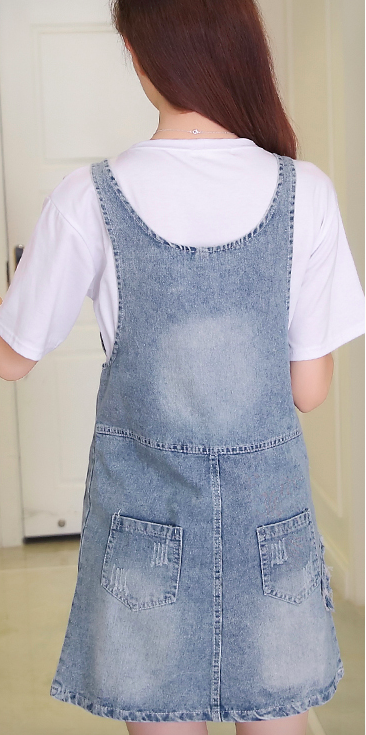 WD7565 Stylish Denim Dress Blue