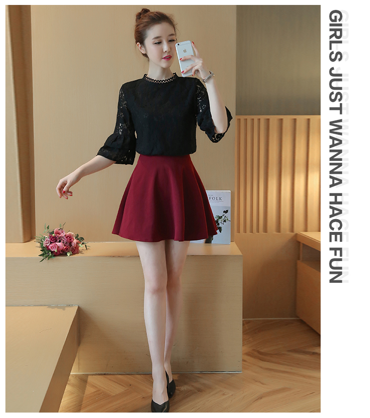 WT7578 Lovely Lace Top Black