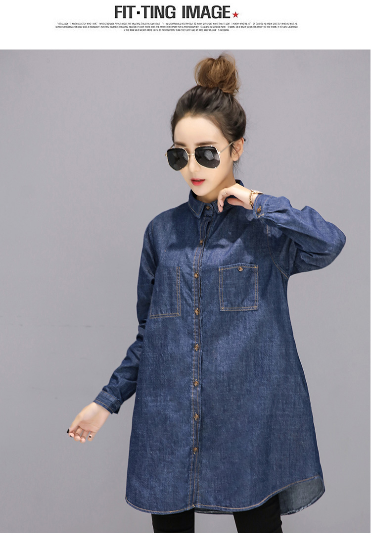 WT7579 Fashion Denim Top Blue