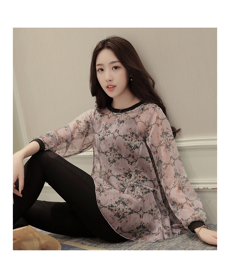 WT7584 Two Pieces Chiffon Top Pink