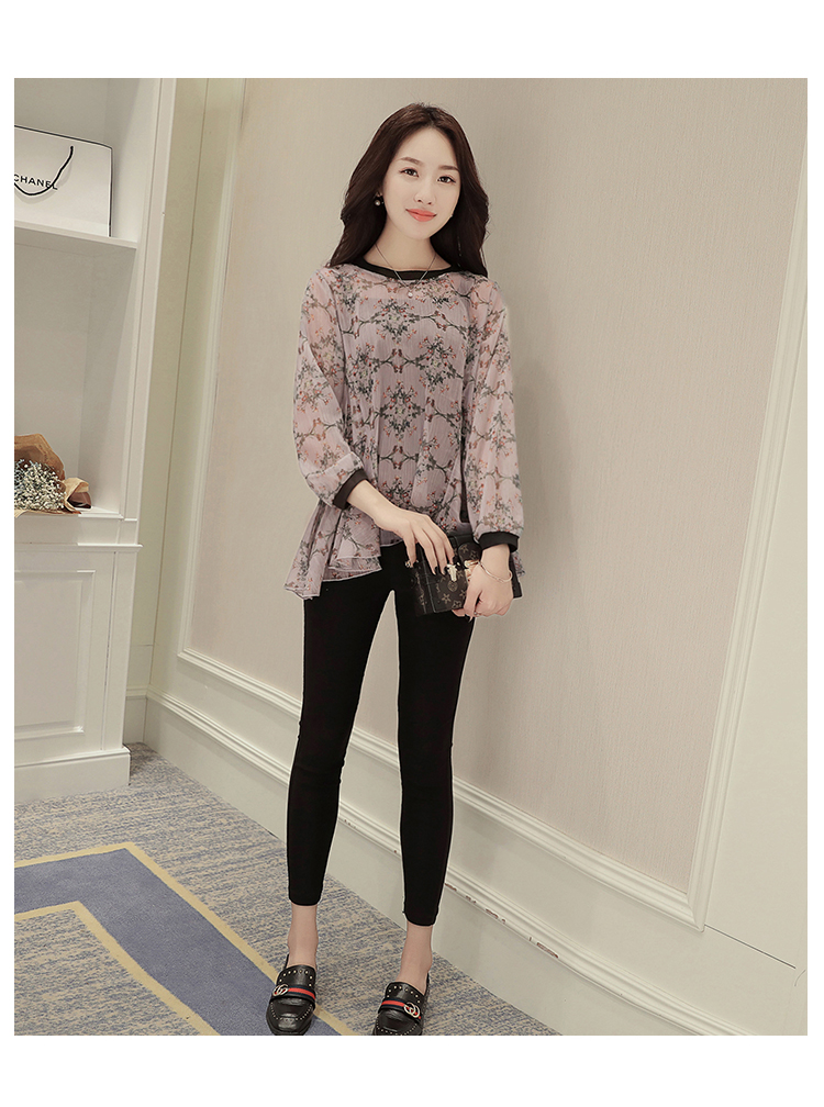 WT7584 Two Pieces Chiffon Top Pink