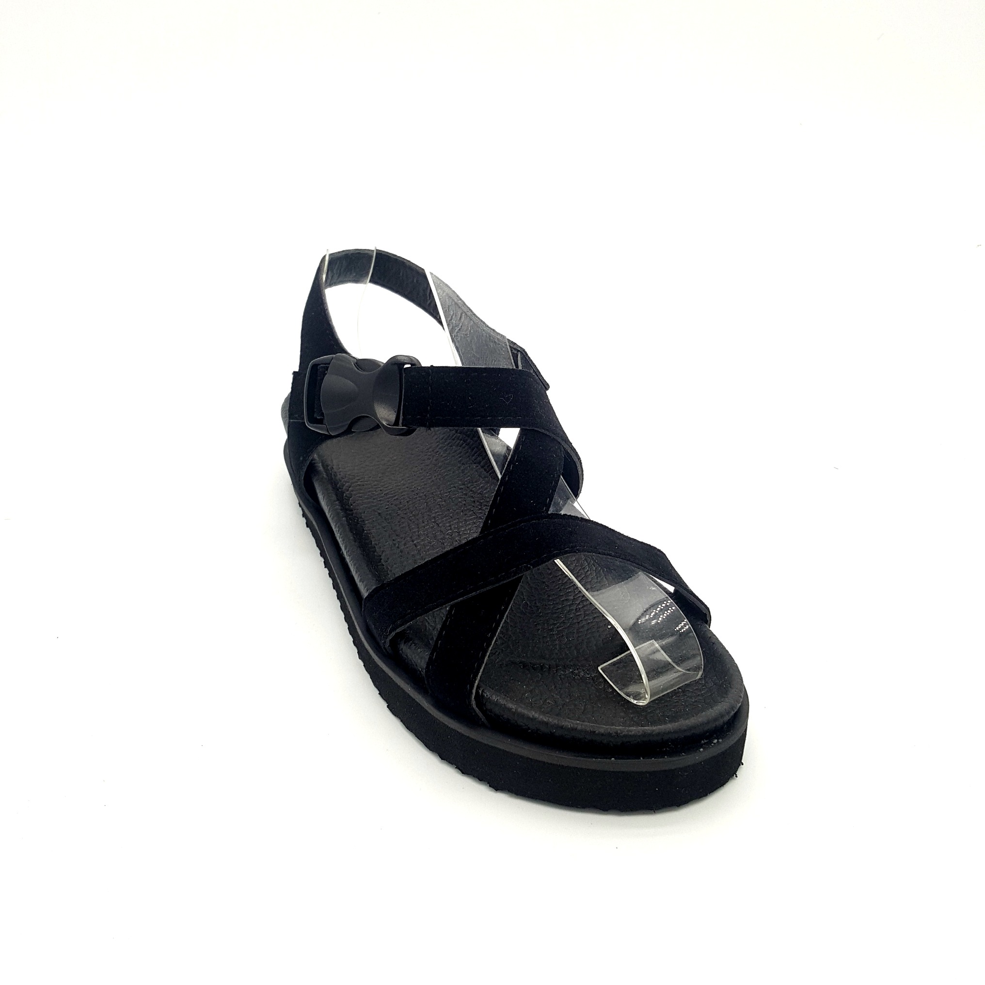 HA003 Cross Buckle Sandals Black