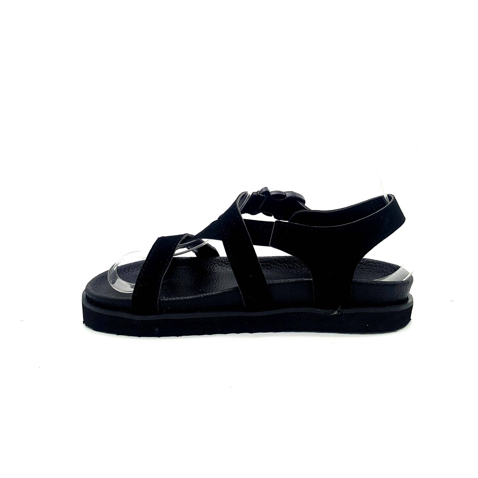 HA003 Cross Buckle Sandals Black