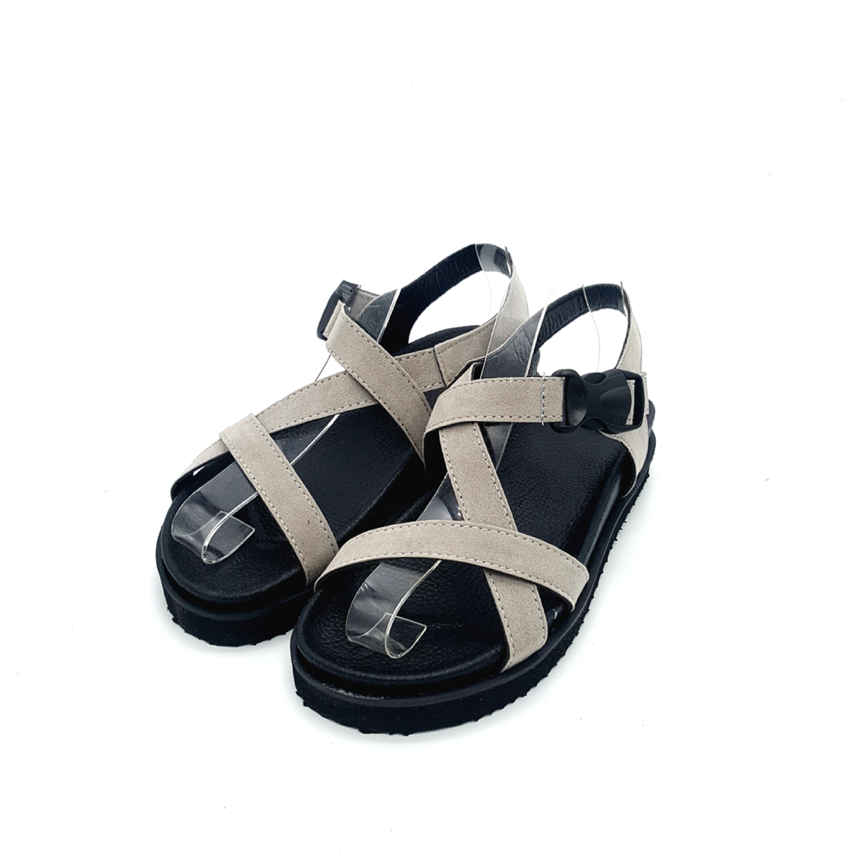 HA003 Cross Buckle Sandals Grey