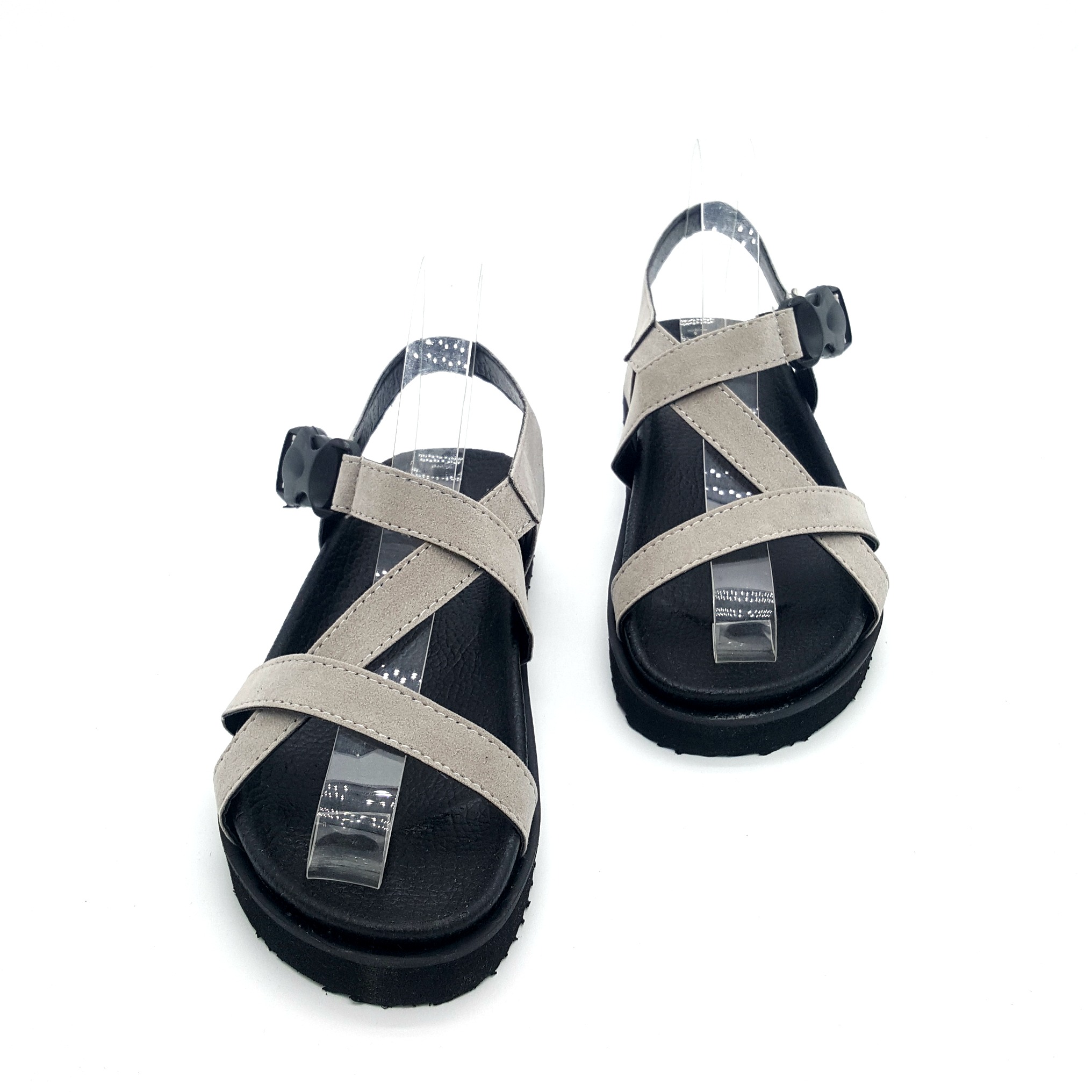 HA003 Cross Buckle Sandals Grey