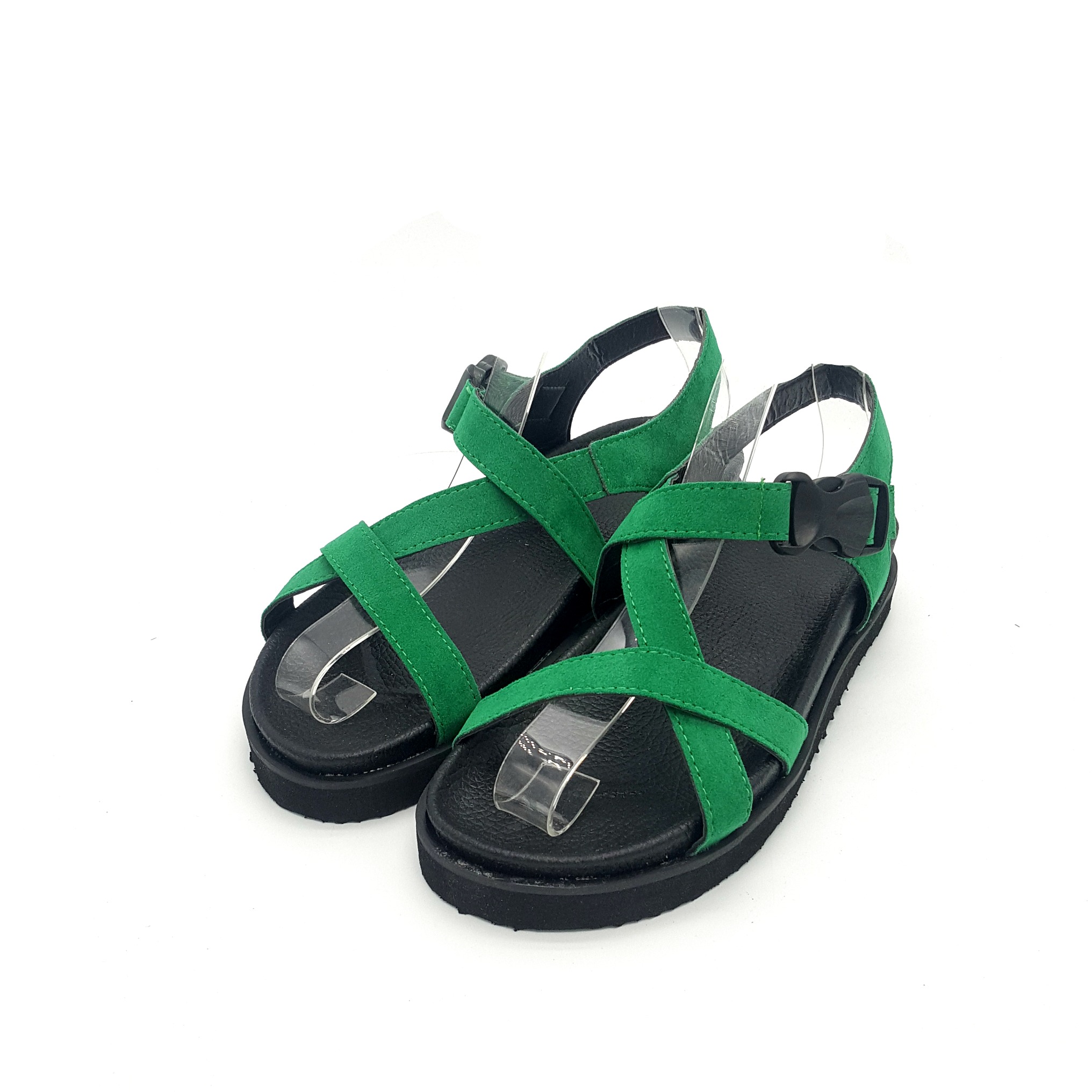 HA003 Cross Buckle Sandals Green