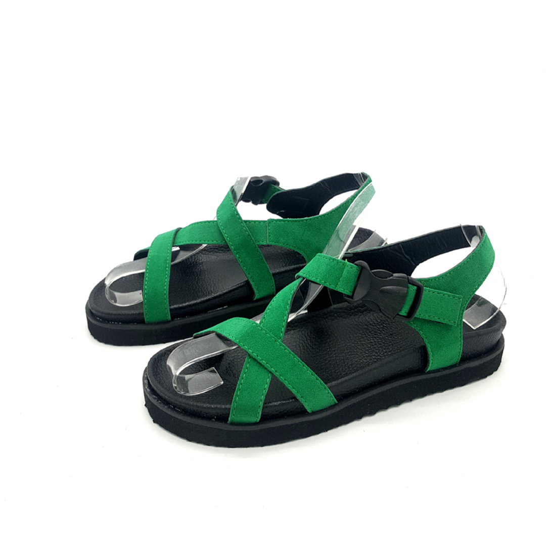 HA003 Cross Buckle Sandals Green