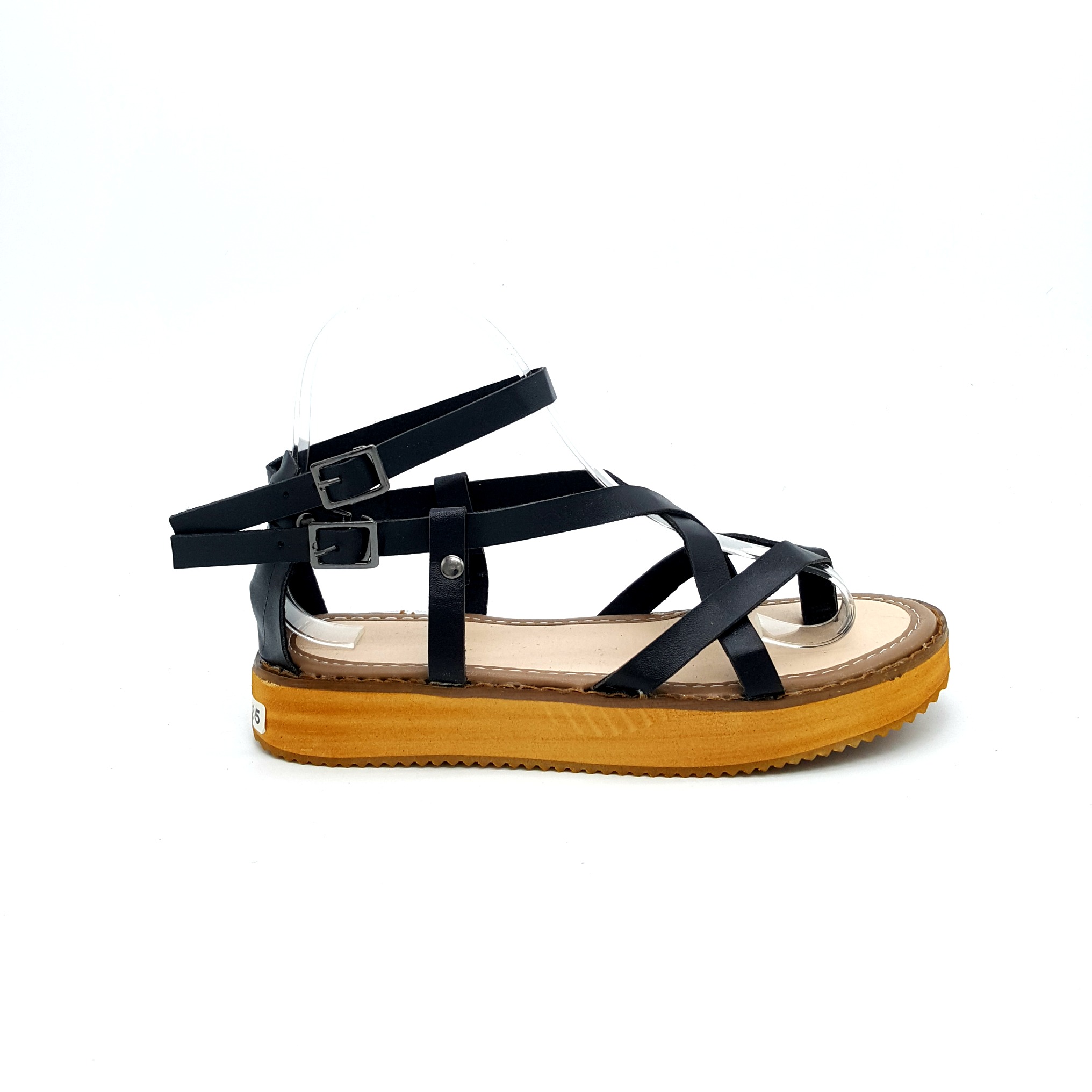 HA005 Wire Buckle Sandals Black