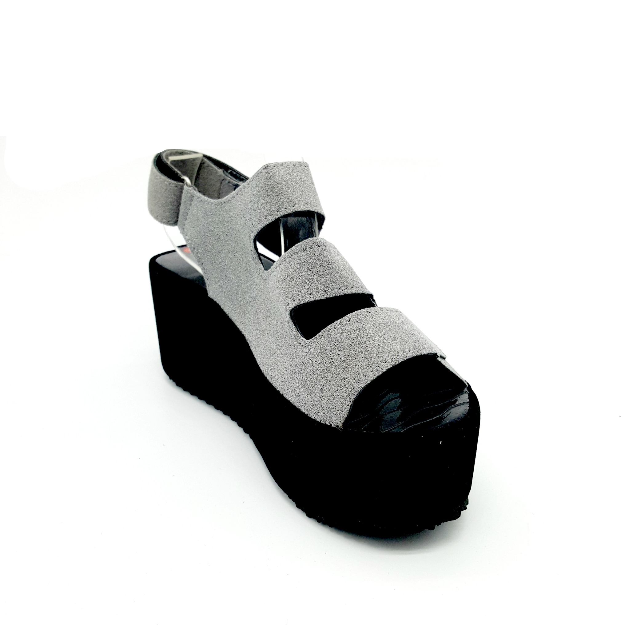 HA020 Strappy Wedges Grey