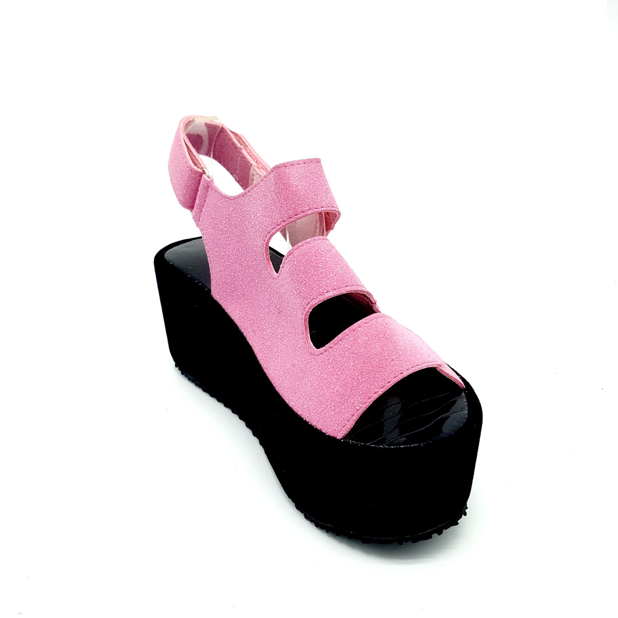 HA020 Strappy Wedges Pink