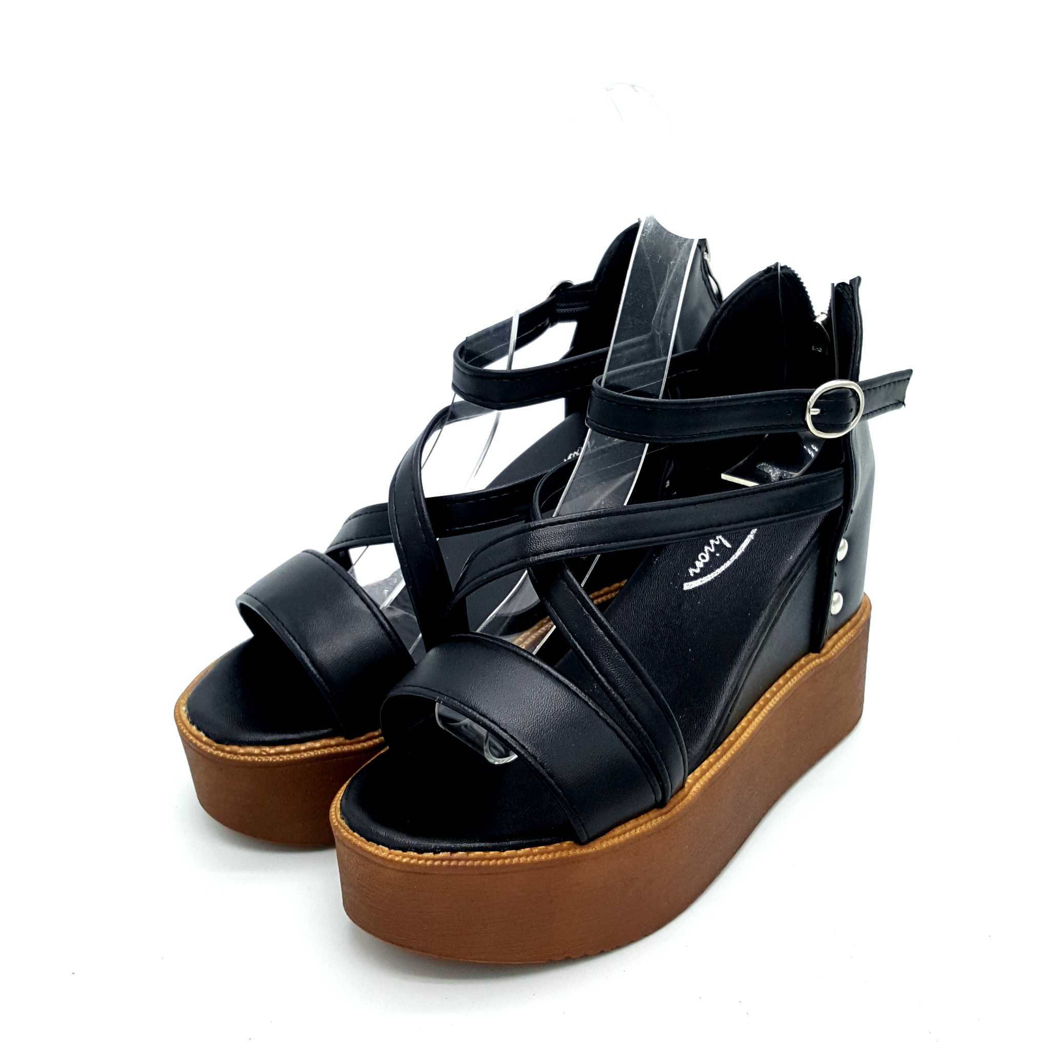 HA019 Platform Wedges Black