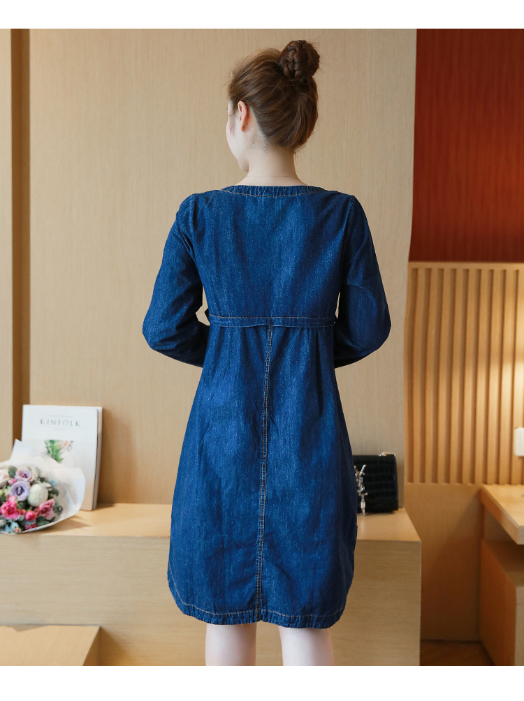 WD3810 Fashion Denim Dress Blue