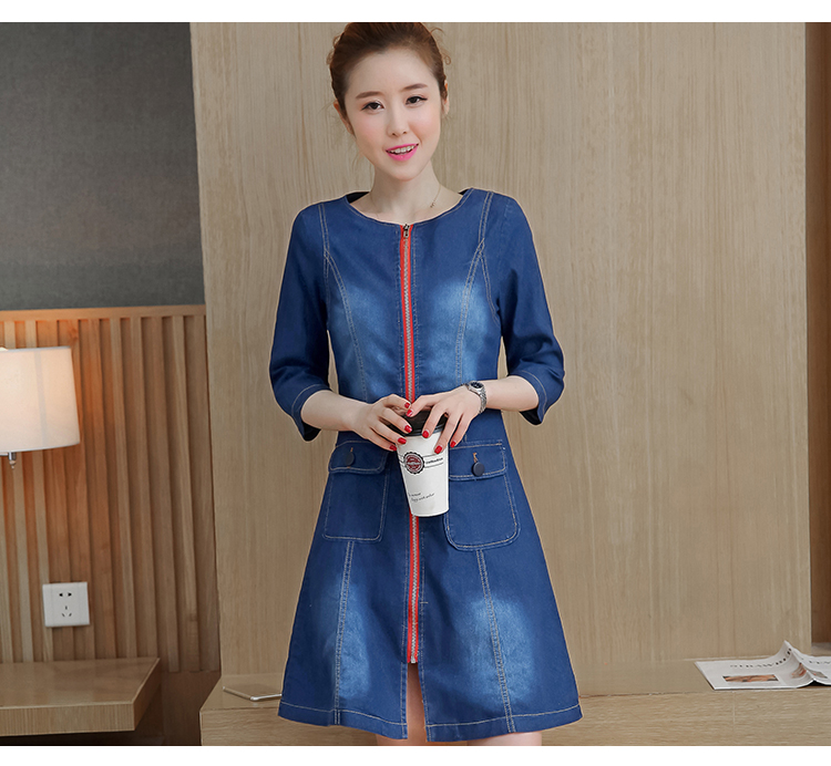 WD3811 Stylish Denim Dress Blue