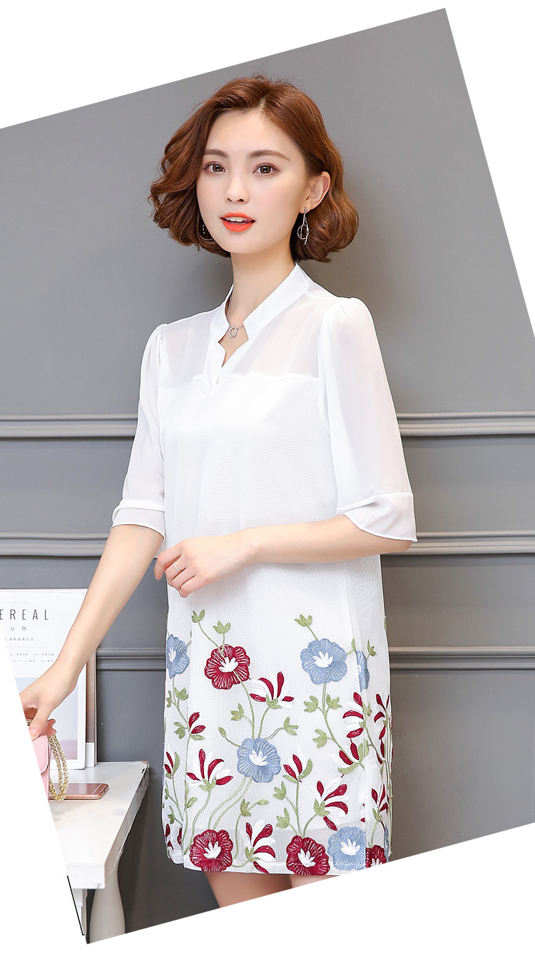 WD3815 Fashion Floral Dress White