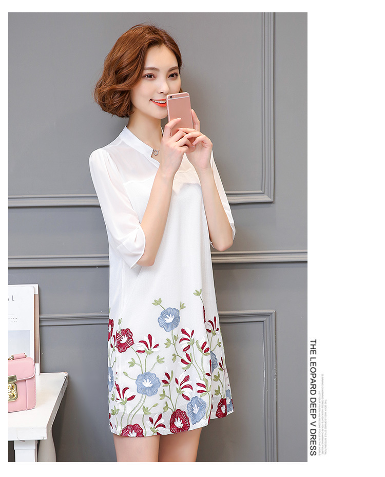 WD3815 Fashion Floral Dress White