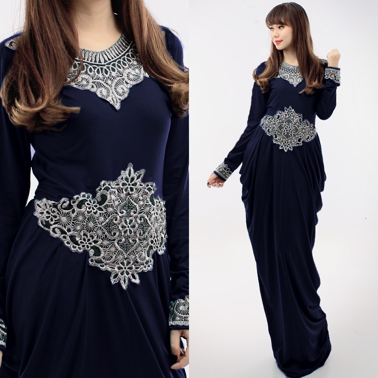 JW5003 Quality Jubah Dress Dark Blue