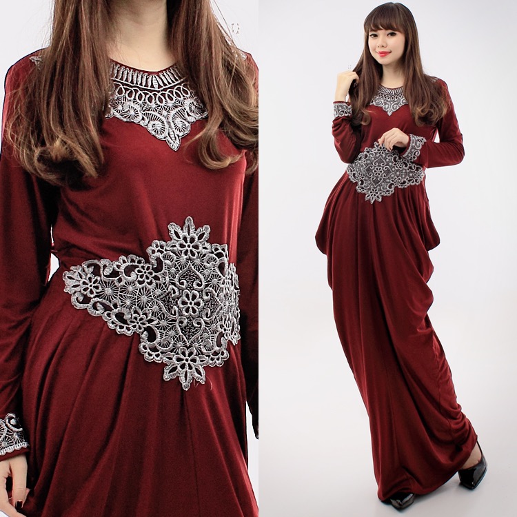 JW5003 Quality Jubah Dress Maroon