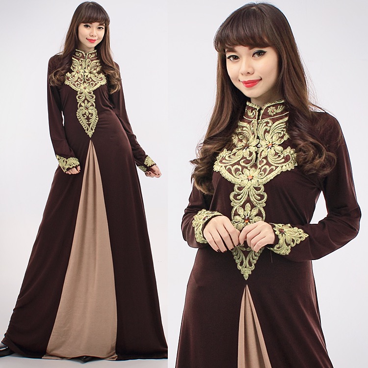 JW5004 Quality Jubah Dress Brown