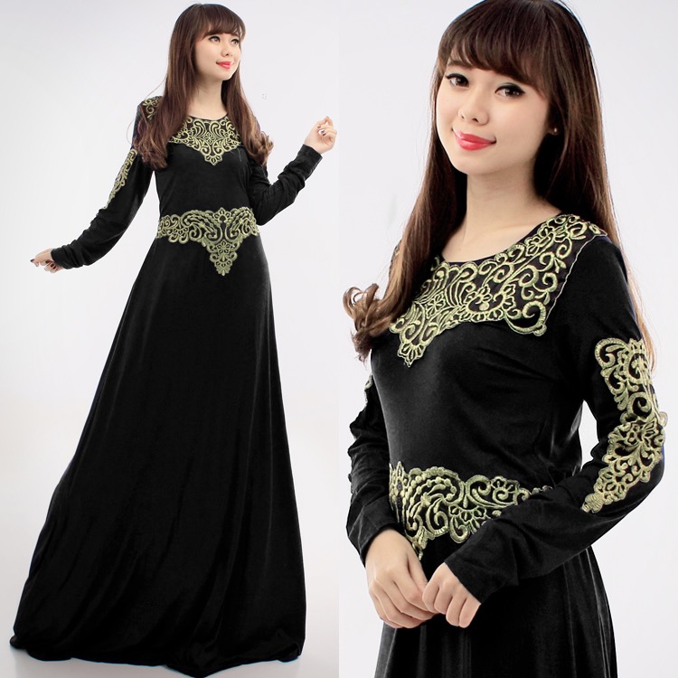 JW5005 Quality Jubah Dress Black