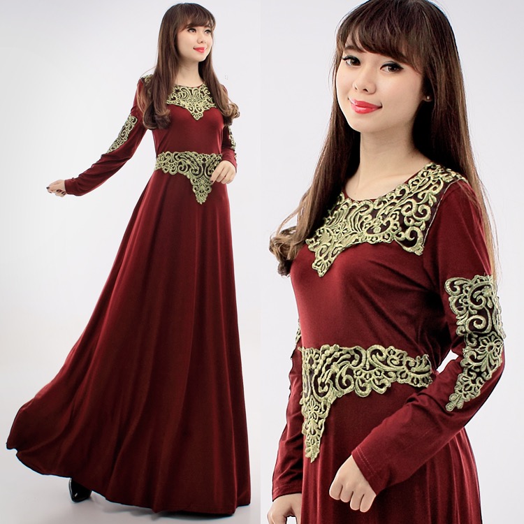 JW5005 Quality Jubah Dress Maroon