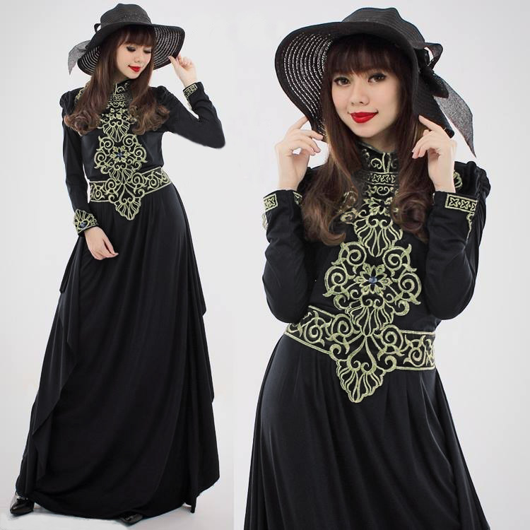 JW5006 Korea Jubah Dress Black