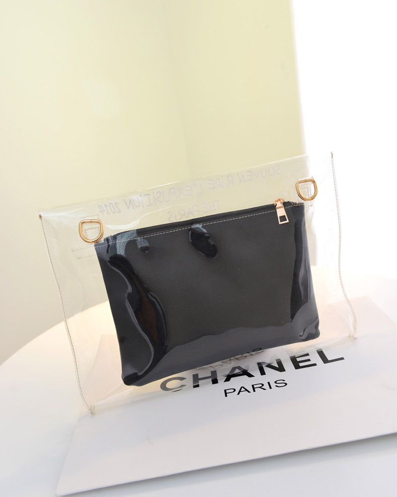 HA030 2-in-1 Transparent Clutch Black