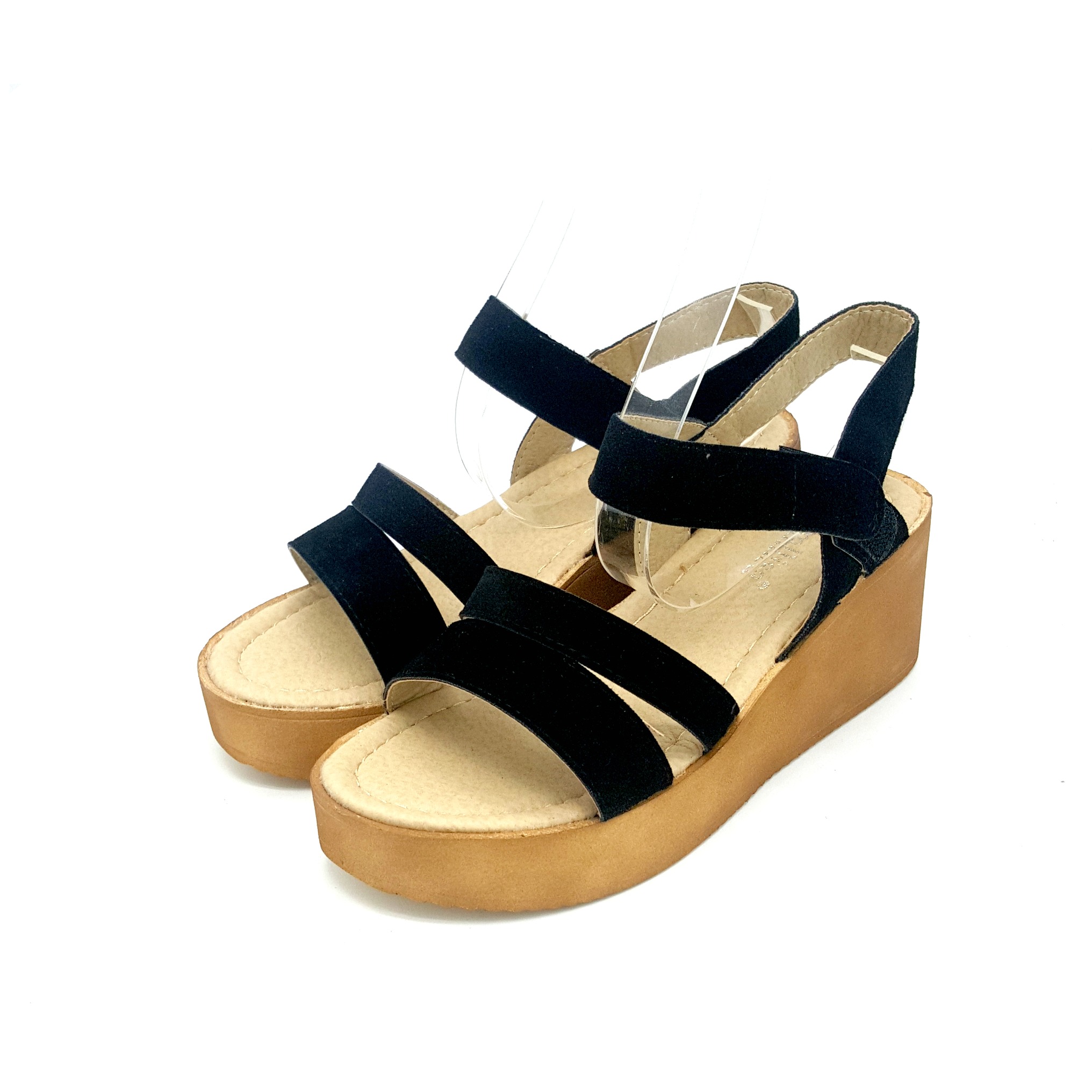 HA006 Ankle Strap Sandals Black